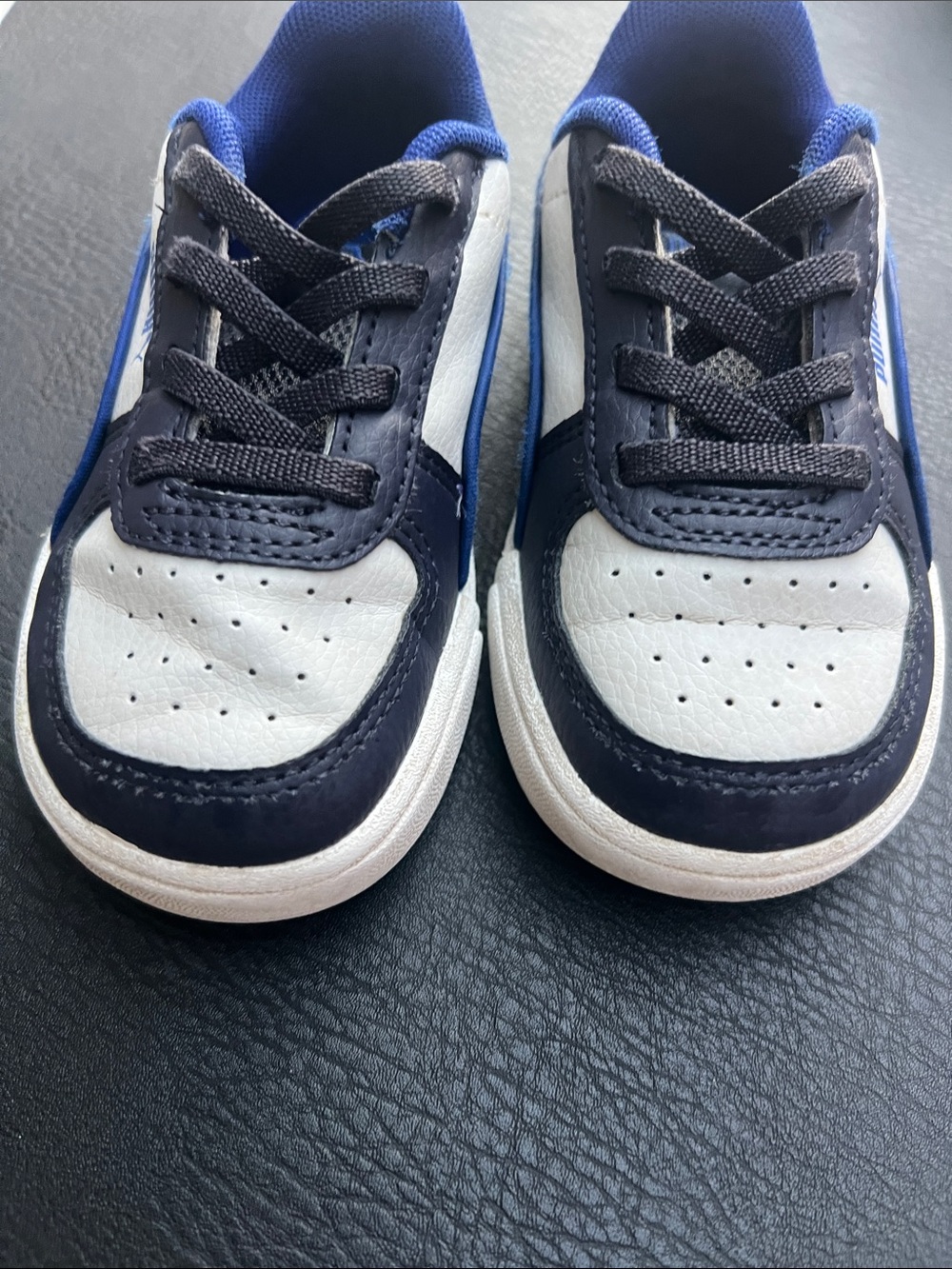 Puma Kids Navy and White Low-Top Sneakers